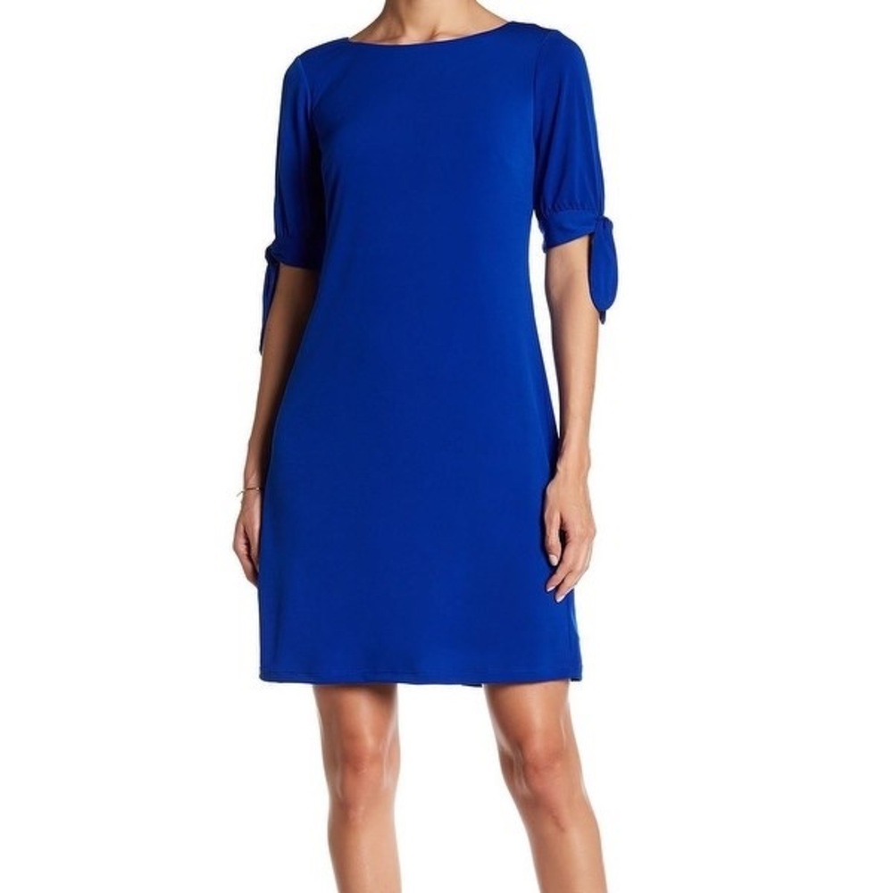 Eliza J Boat Neck Tie Sleeve Shift Dress